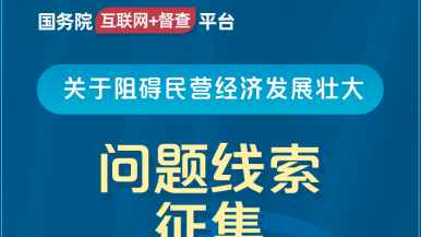 看看黄片儿操逼大逼逼逼操操国务院“互联网+督查”平台公开征集阻碍民营经济发展壮大问题线索